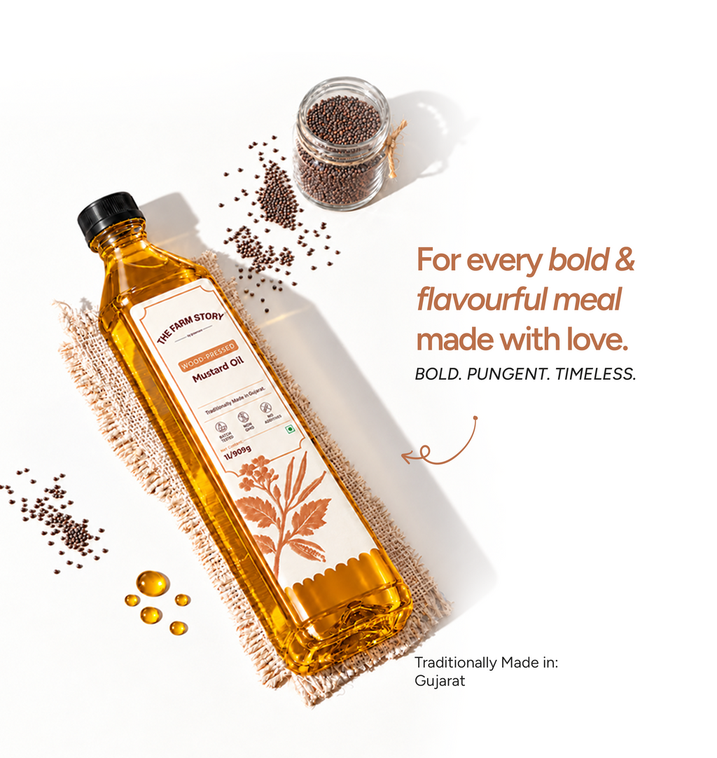Single-Filtered Wood-Pressed Mustard Seed Oil