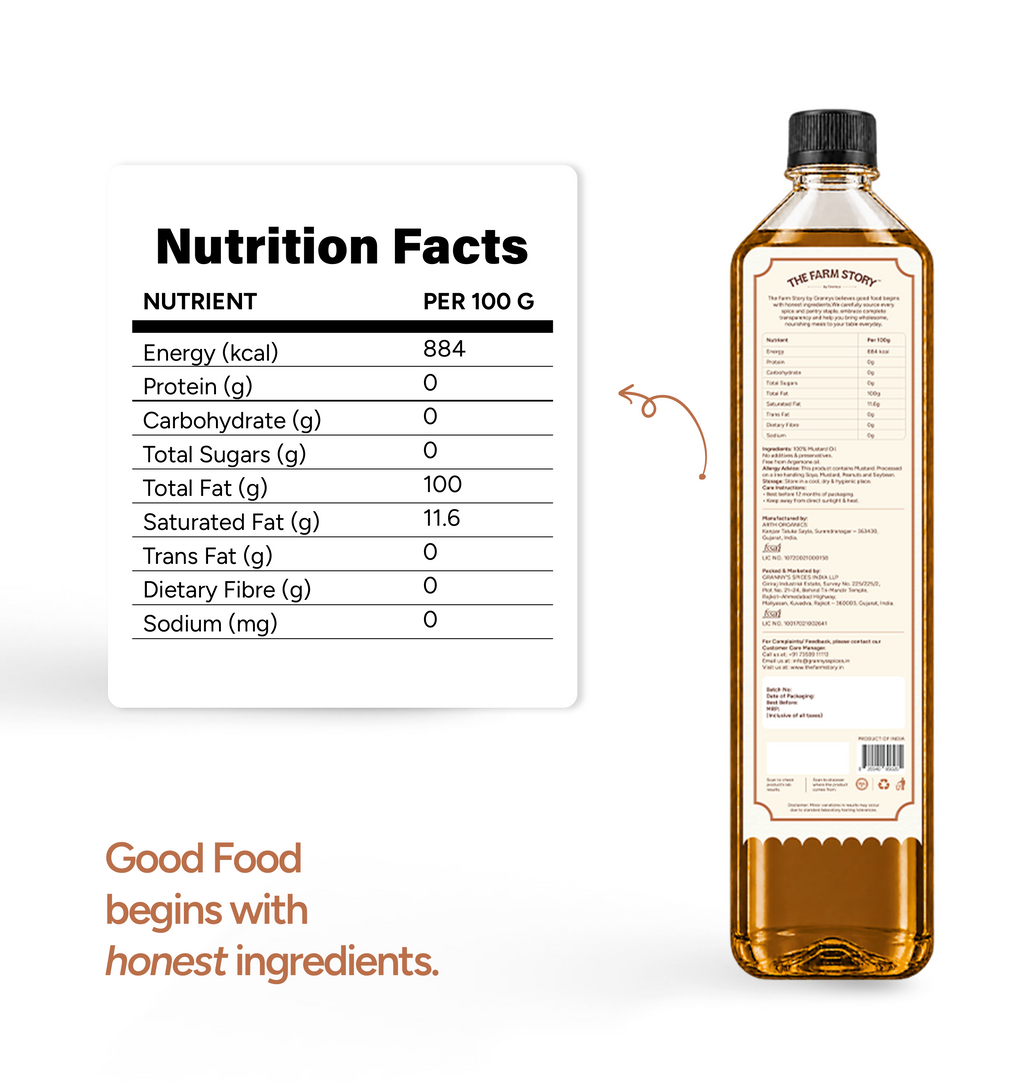 Single-Filtered Wood-Pressed Mustard Seed Oil