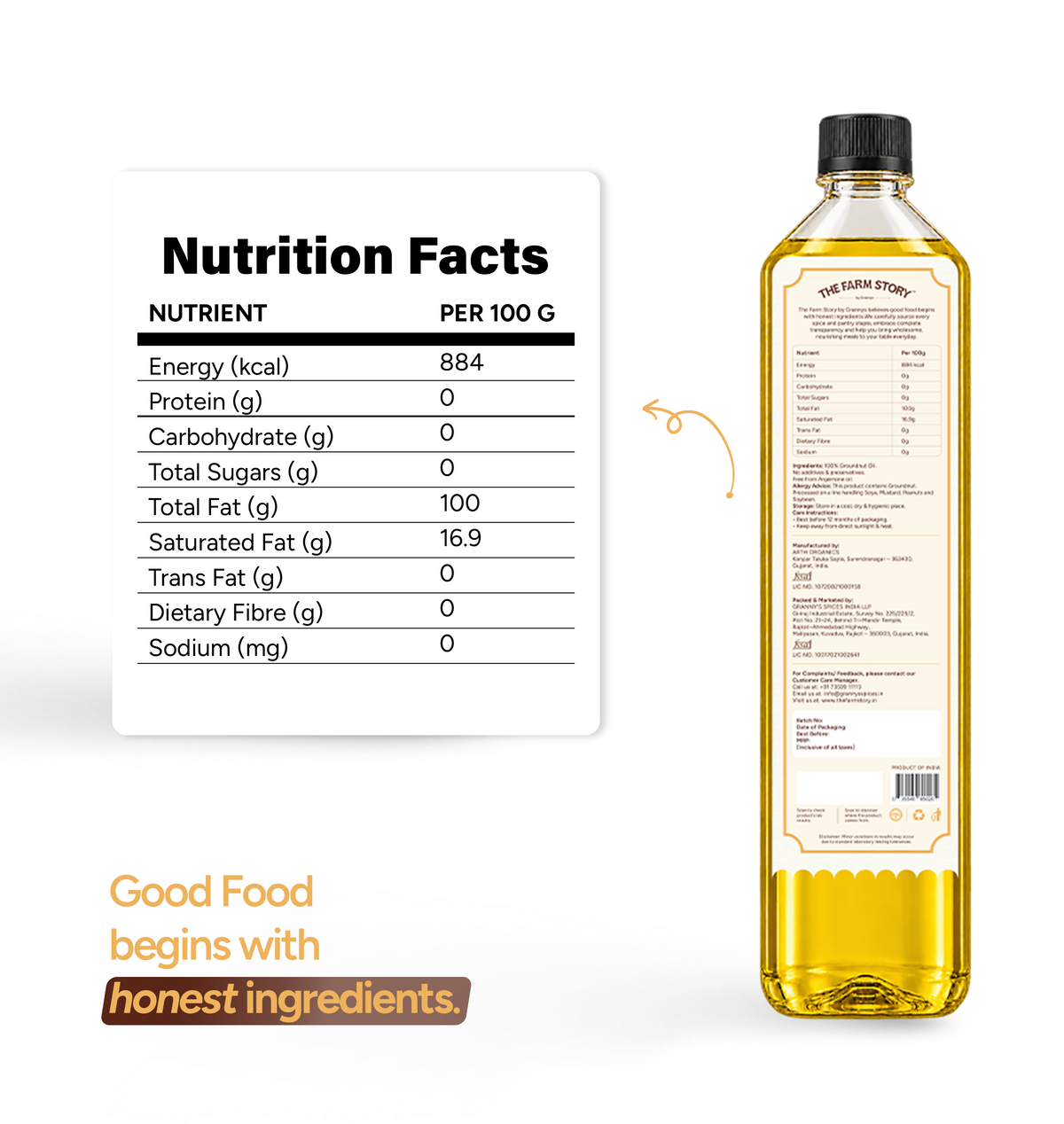 Single-Filtered Wood-Pressed Groundnut Oil