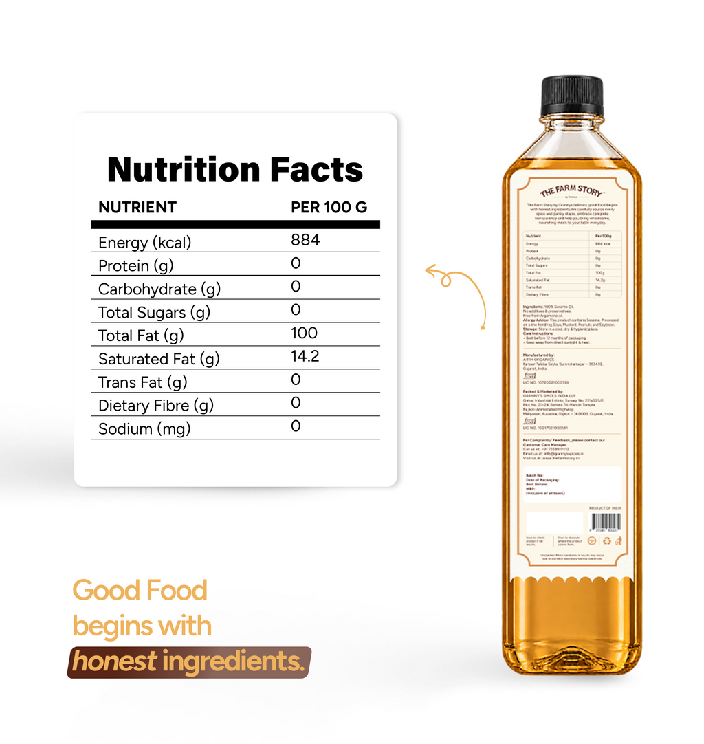 Single-Filtered Wood-Pressed Sesame Oil