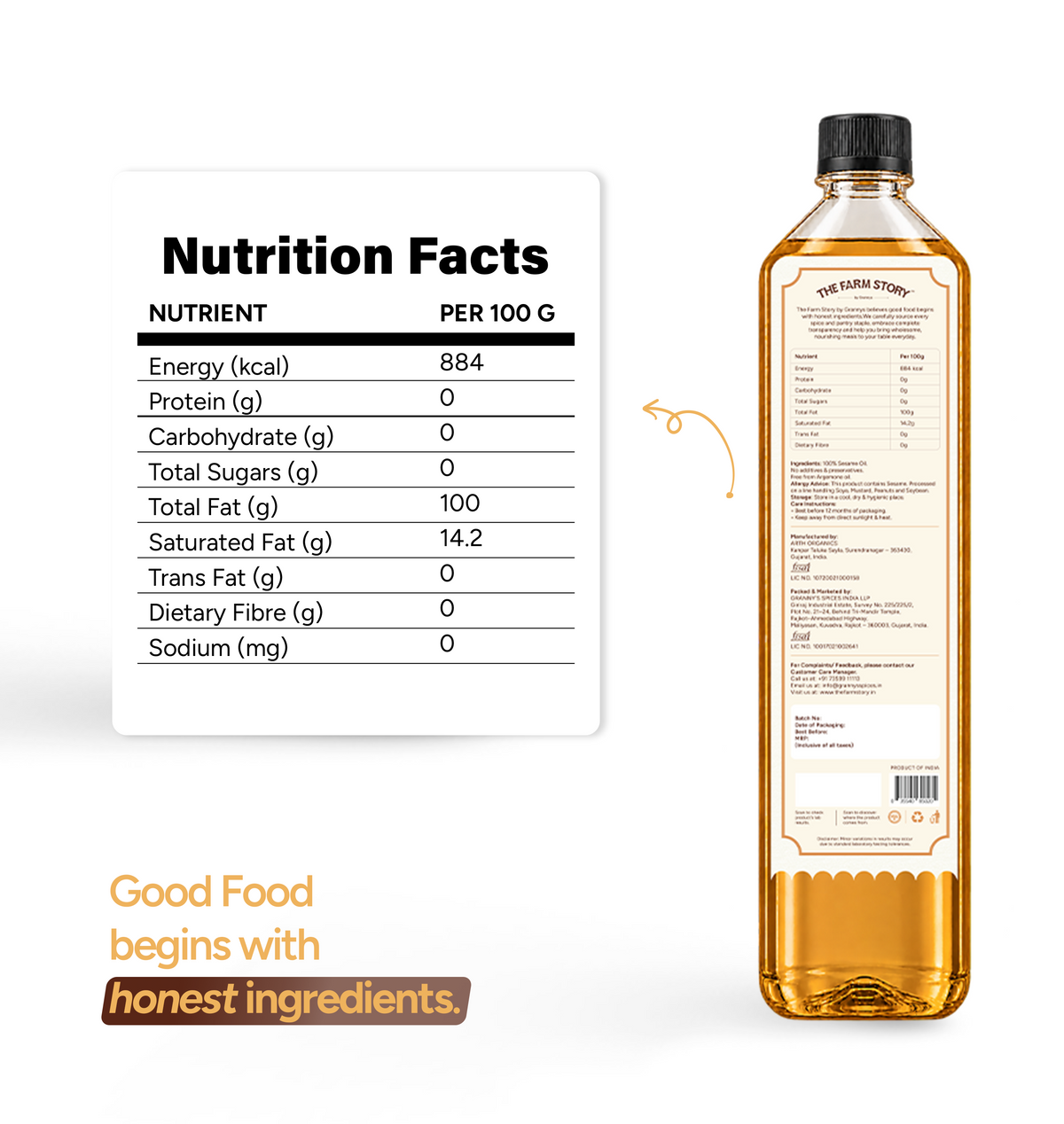 Single-Filtered Wood-Pressed Sesame Oil